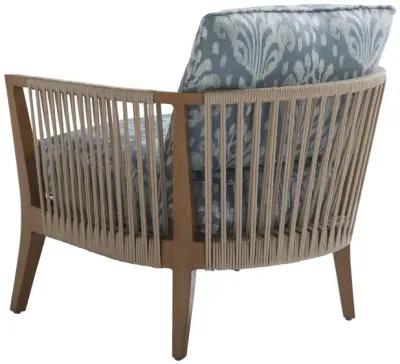 Tommy Bahama Outdoor by Lexington St. Tropez Occasional Chair in Natural Teak/Printed Cushion