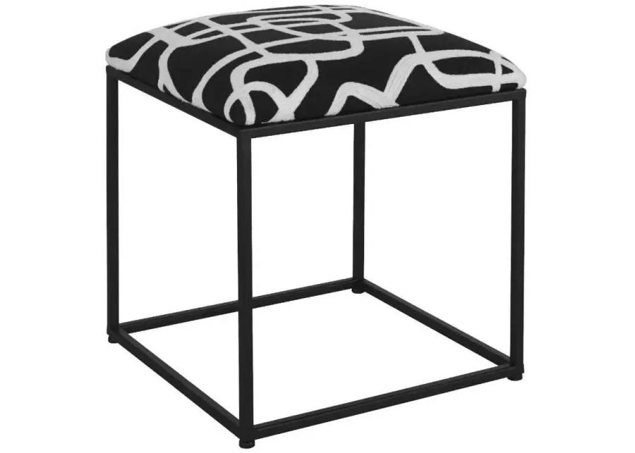 TWISTS AND TURNS BLACK/WHITE ACCENT STOOL