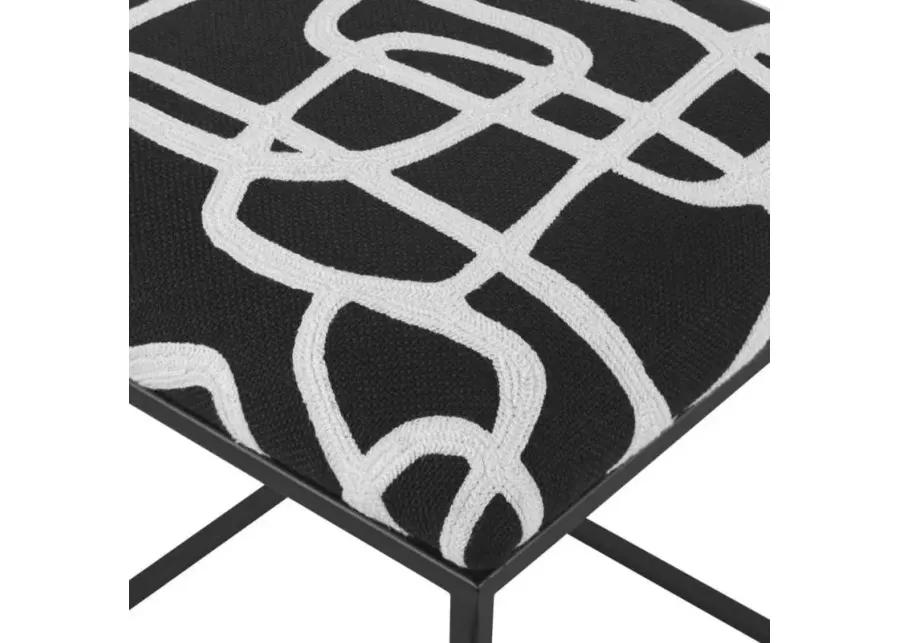 TWISTS AND TURNS BLACK/WHITE ACCENT STOOL