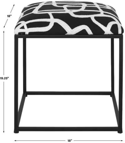 Uttermost Twists & Turns Black/White Accent Stool