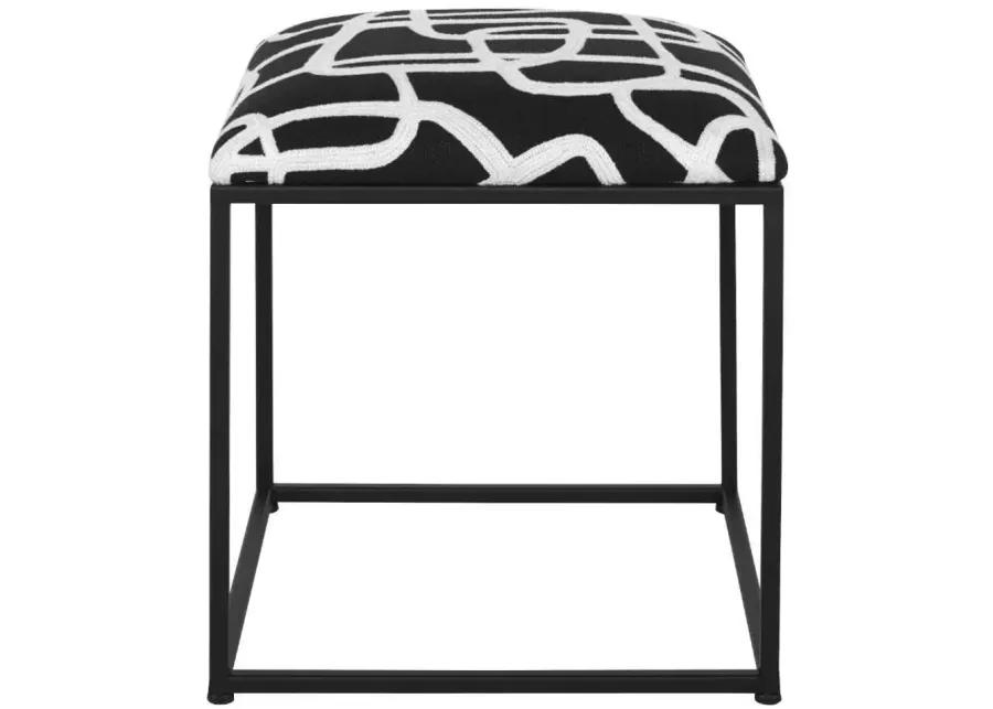 TWISTS AND TURNS BLACK/WHITE ACCENT STOOL