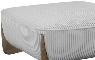 Chintaly Charleston Grey Modern Oversized Ottoman with Wooden Legs