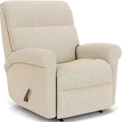 Flexsteel Davis White Moondust Rocking Manual Recliner