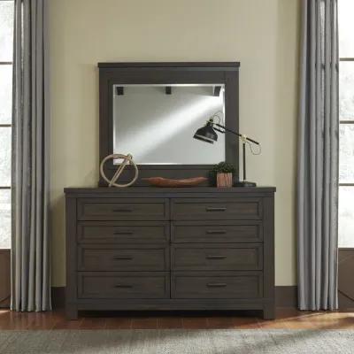 Liberty Furniture Complete King Bedroom Set Bookcase Bed, Dresser & Mirror Thornwood Hills