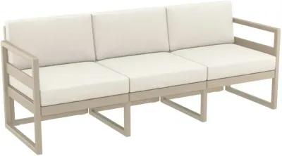 Compamia Mykonos Patio Sofa Taupe with Sunbrella Natural Cushion