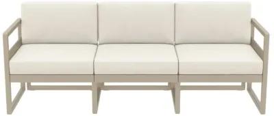 Compamia Mykonos Patio Sofa Taupe with Sunbrella Natural Cushion