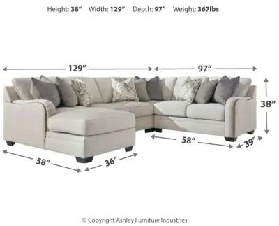 Ashley Dellara 4-Piece Sectional with Chaise Left-Arm Facing Chalk