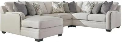 Ashley Dellara 4-Piece Sectional with Chaise Left-Arm Facing Chalk