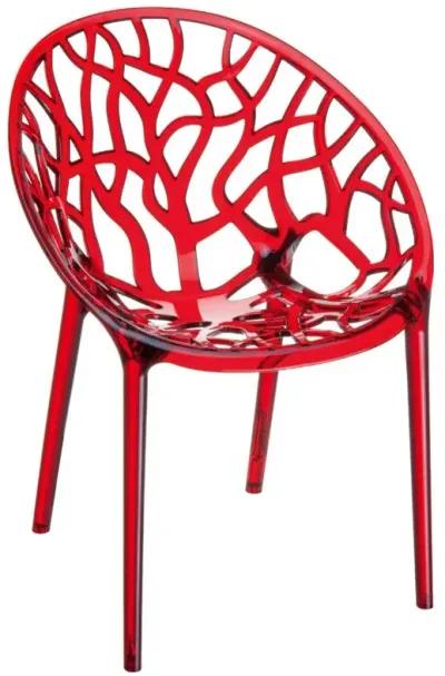 Compamia Crystal Polycarbonate Modern Dining Chair Transparent Red