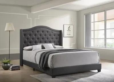 Coaster Sonoma Upholstered Full Wingback Bed Grey