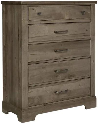 Vaughan-Bassett Cool Rustic Stone Grey 5-Drawer Chest