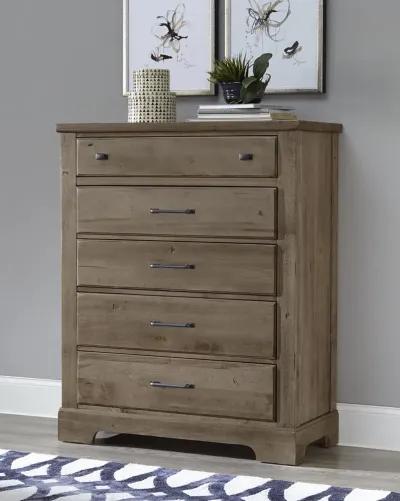 Vaughan-Bassett Cool Rustic Stone Grey 5-Drawer Chest