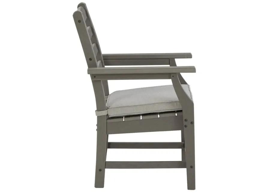 VISOLA ARM CHAIR WITH CUSHION (SET OF 2) GRAY SIGNATURE DESIGN