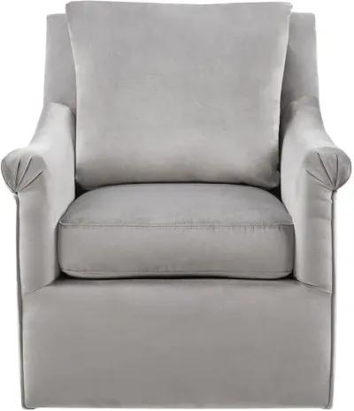 Olliix Madison Park Grey Deanna Upholstered Swivel Accent Chair