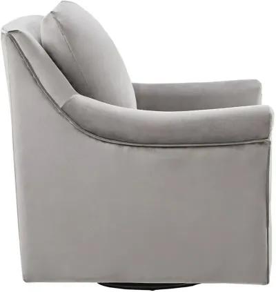 Olliix Madison Park Grey Deanna Upholstered Swivel Accent Chair