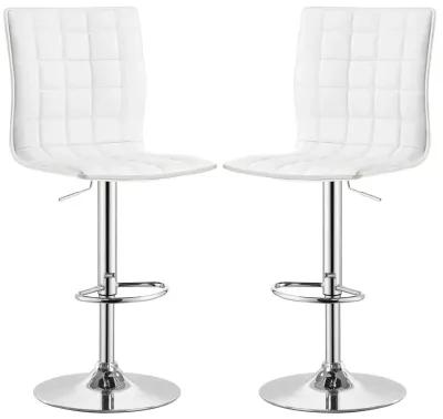 Coaster Ashbury Upholstered Adjustable Bar Stool White