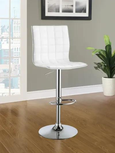 Coaster Ashbury Upholstered Adjustable Bar Stool White