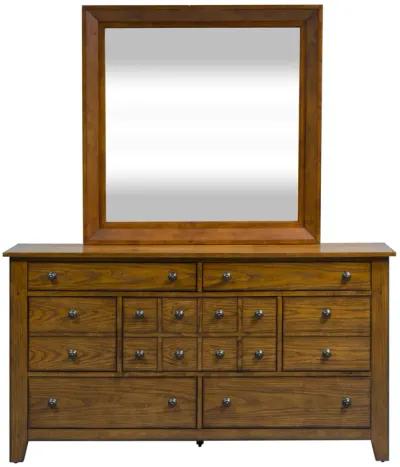 Liberty Furniture Grandpas Cabin Aged Oak Dresser & Mirror