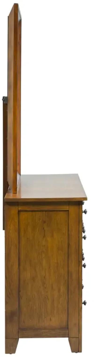 Liberty Furniture Grandpas Cabin Aged Oak Dresser & Mirror