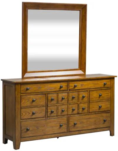 Liberty Furniture Grandpas Cabin Aged Oak Dresser & Mirror