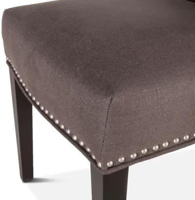 UPHOLSTERED SEATING DINING CHAIR DARK GRAY LINEN