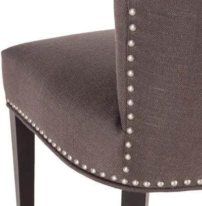 UPHOLSTERED SEATING DINING CHAIR DARK GRAY LINEN