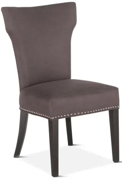 UPHOLSTERED SEATING DINING CHAIR DARK GRAY LINEN