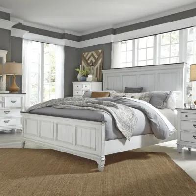 Liberty Furniture Complete King Bedroom Set Panel Bed, Dresser, Mirror, Chest & Nightstand Allyson Park