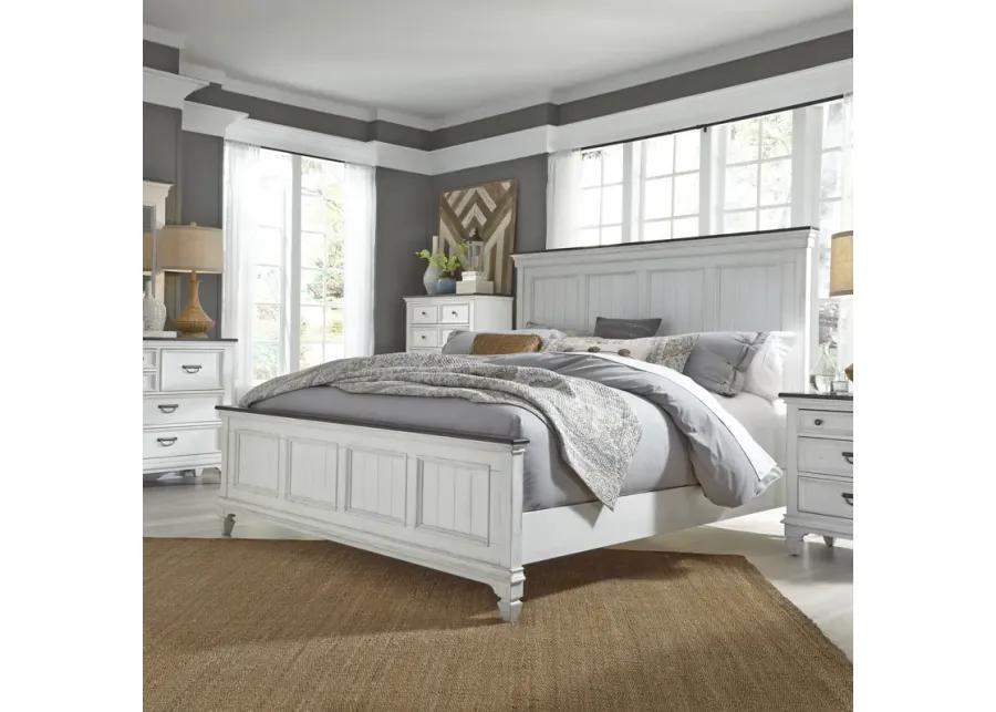 KING PANEL BED DRESSER & MIRROR CHEST NIGHT STAND - ALLYSON PARK