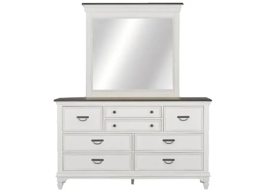 KING PANEL BED DRESSER & MIRROR CHEST NIGHT STAND - ALLYSON PARK