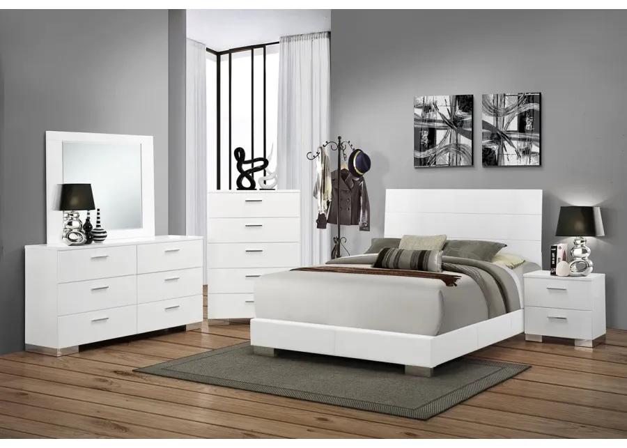 FELICITY CALIFORNIA KING BED GLOSSY WHITE