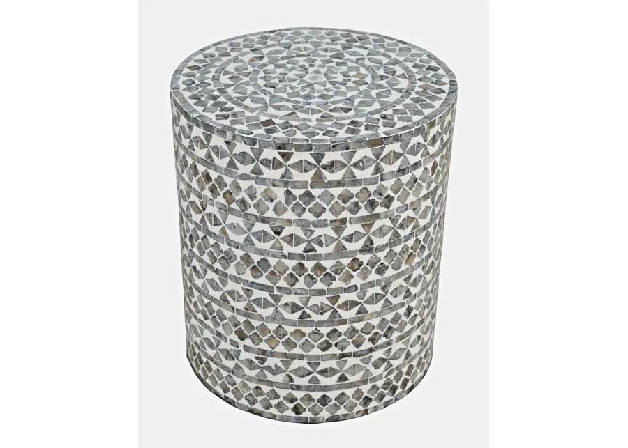 CAPRI SMALL ACCENT TABLE - GREY TRIBAL