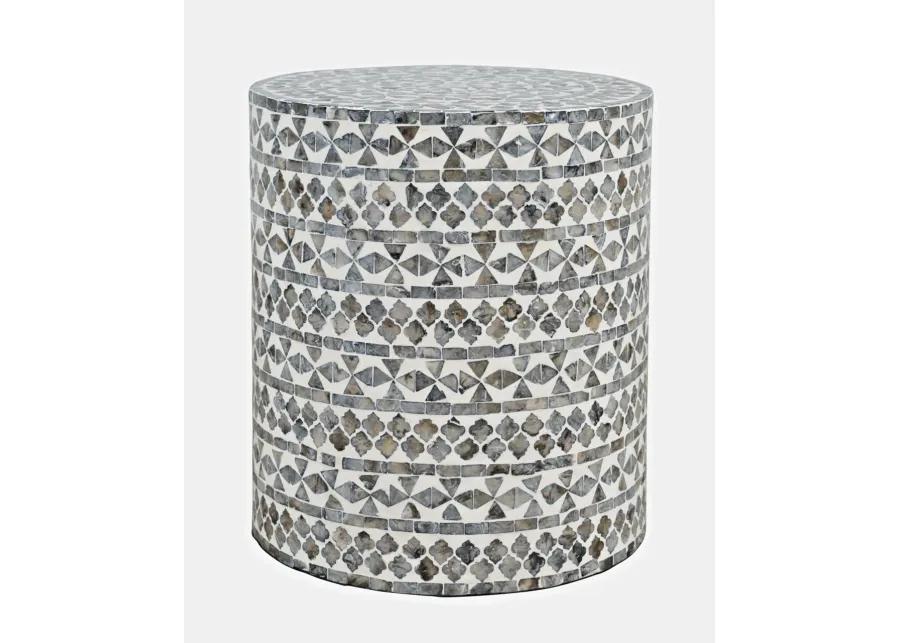 CAPRI SMALL ACCENT TABLE - GREY TRIBAL