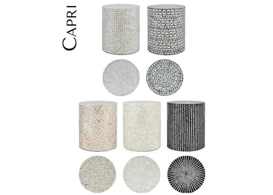 CAPRI SMALL ACCENT TABLE - GREY TRIBAL