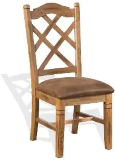 Sunny Designs Sedona Rustic Oak Dbl Crossback Dining Chair with Cushioned Seat