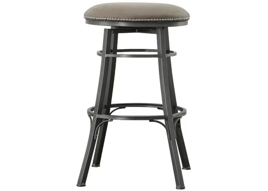 BALI 30 INCH BACKLESS BAR STOOL SWIVEL GRAY