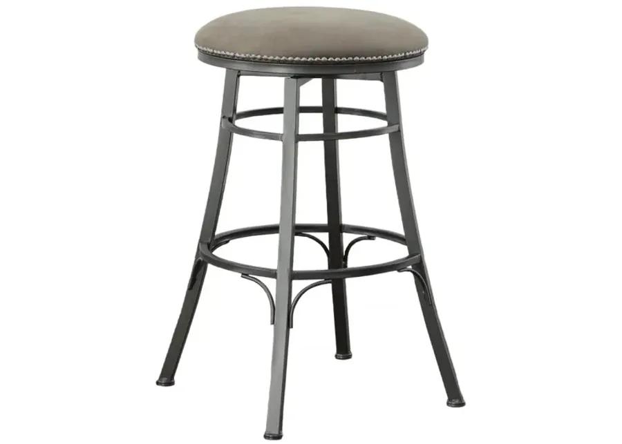 BALI 30 INCH BACKLESS BAR STOOL SWIVEL GRAY