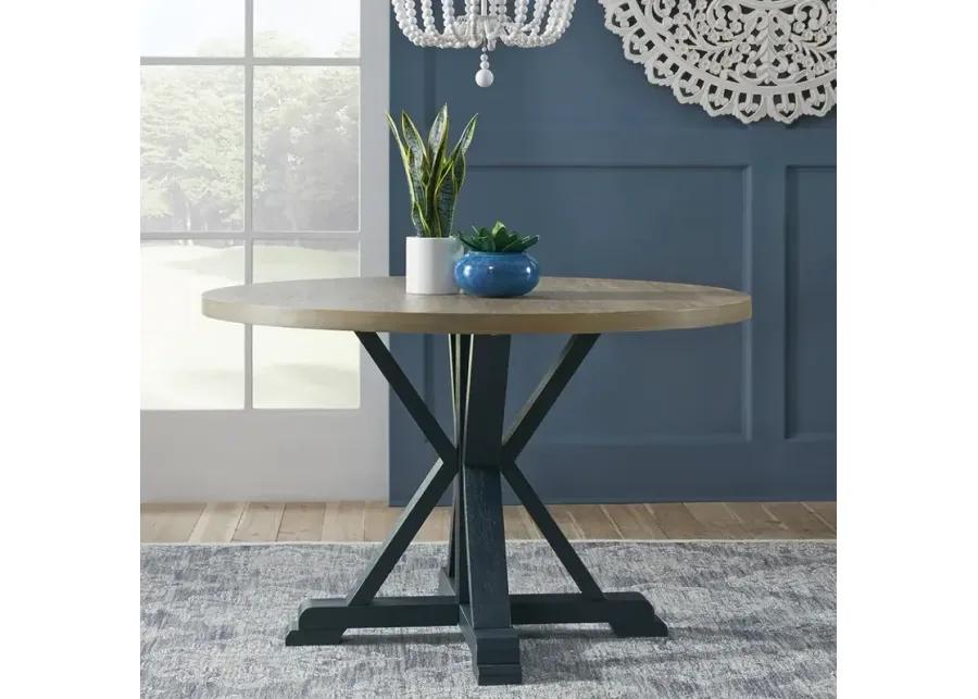 LAKESHORE SINGLE PEDESTAL TABLE - NAVY