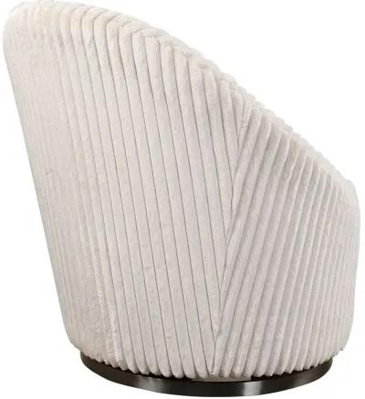 CRUE IVORY SWIVEL BARREL CHAIR