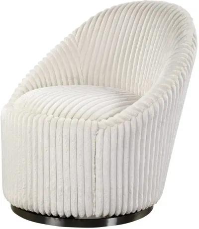 CRUE IVORY SWIVEL BARREL CHAIR