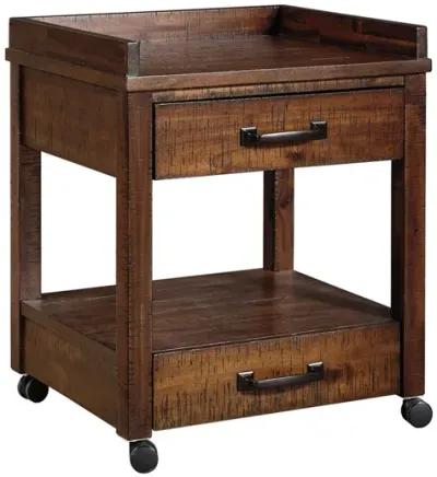 BALDRIDGE PRINTER STAND RUSTIC BROWN SIGNATURE DESIGN