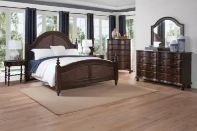 American Woodcrafters Rodanthe Cherry Brunette King Woven Complete Bed