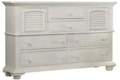 American Woodcrafters Cottage Traditions High Dresser in Clean White Cottage Finish