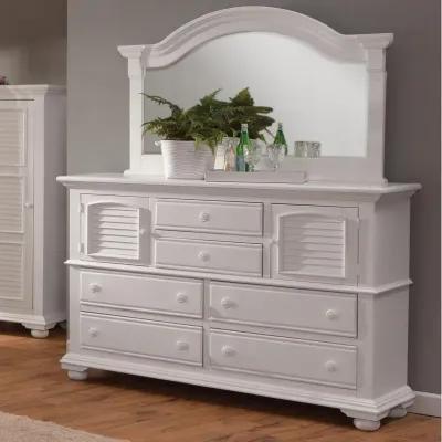 American Woodcrafters Cottage Traditions High Dresser in Clean White Cottage Finish