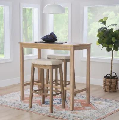 Claridge 3-Piece Natural Bar Stools & Table Set