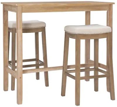 Claridge 3-Piece Natural Bar Stools & Table Set