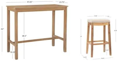 Claridge 3-Piece Natural Bar Stools & Table Set