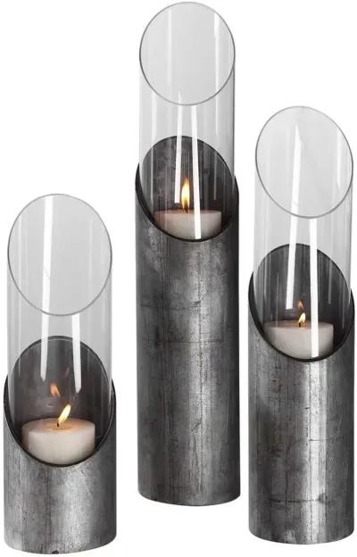 Uttermost Karter 3-Piece Iron/Glass Candle Holders