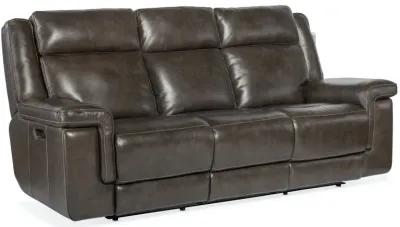 Hooker Furniture Montel Cosmos Cocoa Lay Flat Leather Power Sofa with Power Headrest & Lumbar