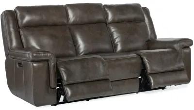 Hooker Furniture Montel Cosmos Cocoa Lay Flat Leather Power Sofa with Power Headrest & Lumbar